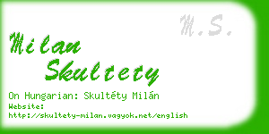 milan skultety business card