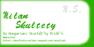 milan skultety business card